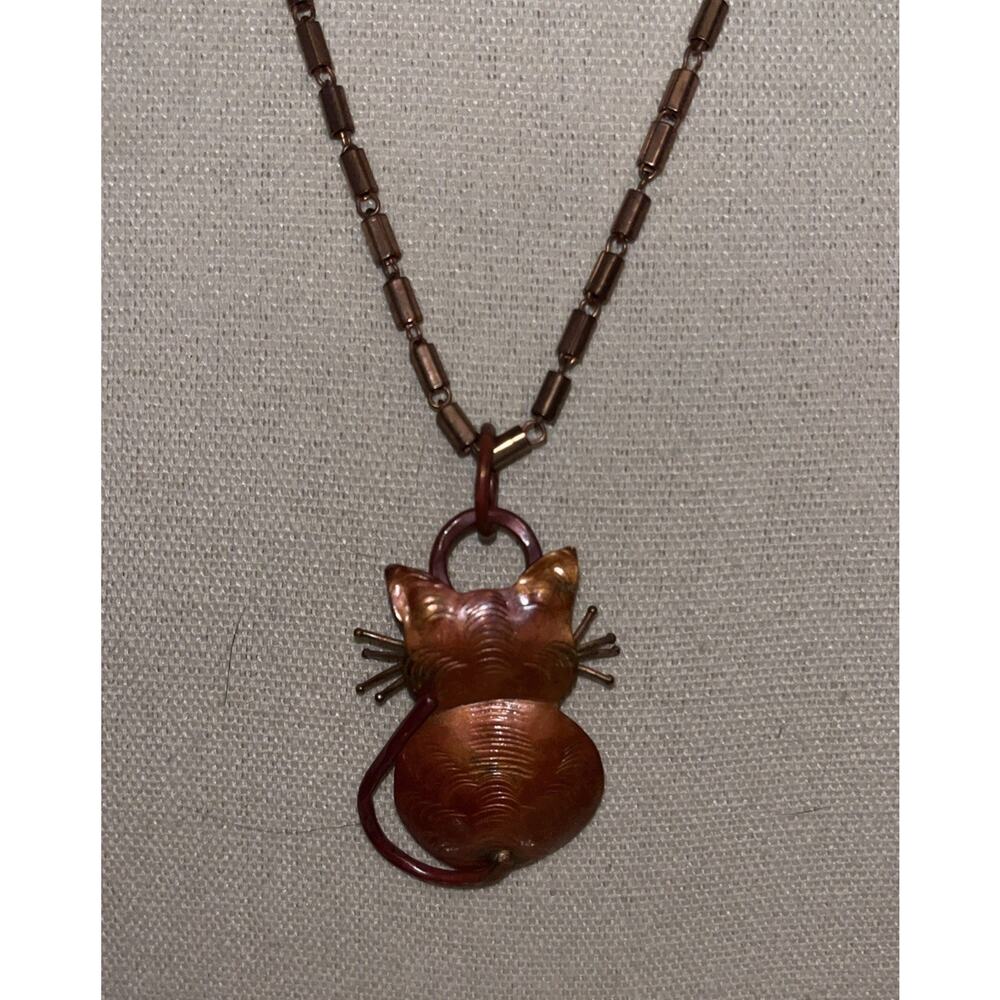 Whimsical Copper Cat Whiskers Necklace Rare